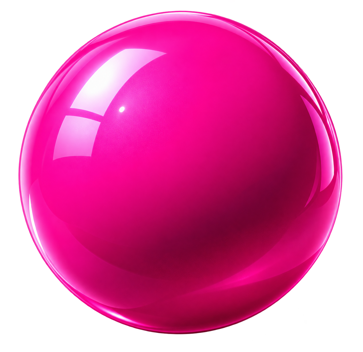 A glossy magenta SNIZLI sphere